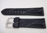 Panerai Replica Watch Bands - Black Rubber & Silver Buckle 24mm